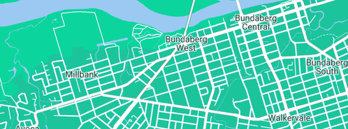 Map showing the location of Home Cleaning Bundaberg Wide Bay Burnett Region in Bundaberg West, QLD 4670