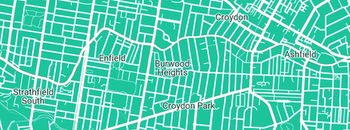 Map showing the location of Burwood Glass Repairs in Burwood Heights, NSW 2136