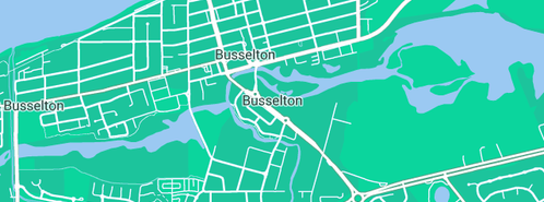 Map showing the location of Busselton Jetty in Busselton, WA 6280