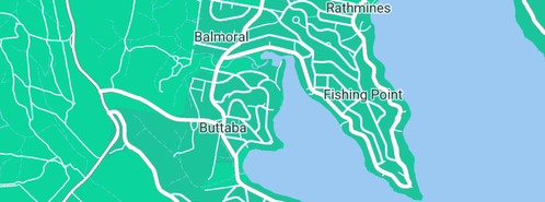 Map showing the location of Beauty and the Bow in Buttaba, NSW 2283