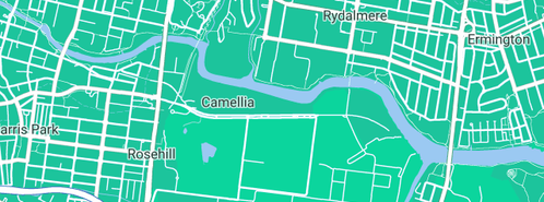 Map showing the location of Holmwood Highgate in Camellia, NSW 2142