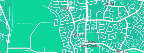Map showing the location of Parks Of Kwinana Calista Oval in Calista, WA 6167