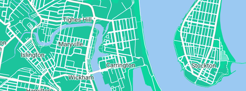 Map showing the location of Adsteam Harbour-Newcastle in Carrington, NSW 2294