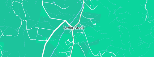 Map showing the location of Wickham Peak Lookout in Cedar Creek, QLD 4207