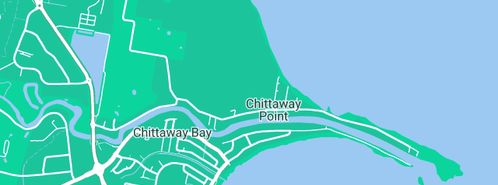 Map showing the location of Spunky Dogs in Chittaway Point, NSW 2261