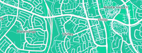 Map showing the location of Shelley Hughes in Chifley, ACT 2606