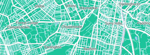 Map showing the location of Big Social in Chippendale, NSW 2008