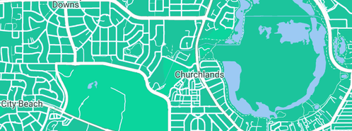 Map showing the location of Newman College in Churchlands, WA 6018