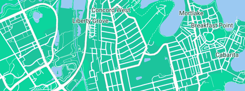 Map showing the location of Sydney Concrete Patchers in Concord West, NSW 2138