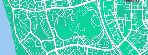 Map showing the location of Cool Thatch in Connolly, WA 6027
