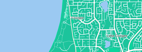 Map showing the location of Bizcolourcards in Coogee, WA 6166