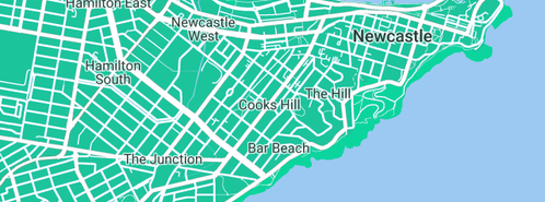 Map showing the location of Newpsych Psychologists in Cooks Hill, NSW 2300