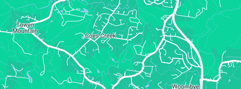 Map showing the location of NBN FTTN Node in Coes Creek, QLD 4560