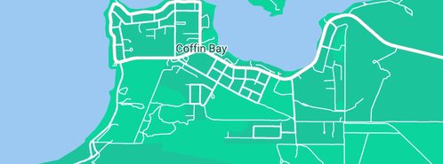 Map showing the location of Coffin Bay GetAway Accommodation in Coffin Bay, SA 5607
