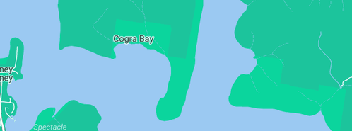 Map showing the location of Hawkesbury River Railroad Bridge in Cogra Bay, NSW 2083