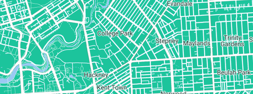 Map showing the location of St Peters Council in College Park, SA 5069