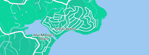 Map showing the location of Copacabana Beach Plumbing-Drainage-Gasfitting in Copacabana, NSW 2251