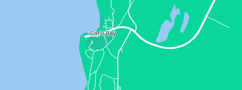 Map showing the location of Coral Bay Hotel in Coral Bay, WA 6701