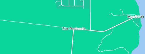 Map showing the location of Cox Country Club in Cox Peninsula, NT 822