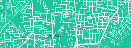 Map showing the location of Mary Fieldhouse Cmc in Clovelly Park, SA 5042