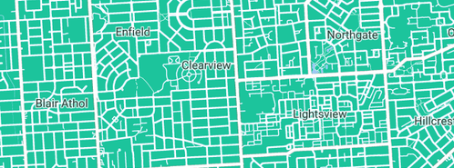 Map showing the location of Greens Environmental Pest Services in Clearview, SA 5085