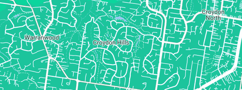 Map showing the location of Elmsavers in Croydon Hills, VIC 3136
