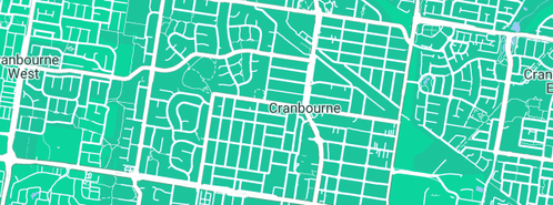 Map showing the location of Laceys Dust Til Lawn in Cranbourne, VIC 3977