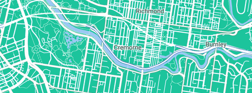 Map showing the location of MYOM Australia in Cremorne, VIC 3121
