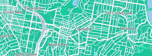 Map showing the location of Masters Bricklaying and Stonemasonry in Cremorne, NSW 2090