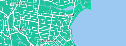 Map showing the location of A -Cut Lawnmowing in Curl Curl, NSW 2096