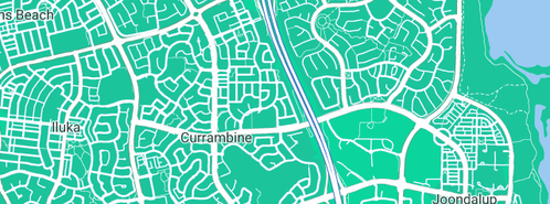 Map showing the location of Greener Bins in Currambine, WA 6028