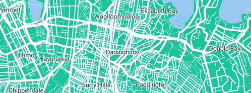 Map showing the location of Sydney Fuel Service in Darlinghurst, NSW 2010