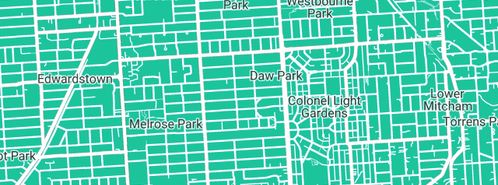 Map showing the location of Green Streets - Sustainable Urban Environments in Daw Park, SA 5041