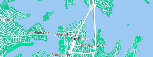 Map showing the location of Wedding Cinematography Sydney in Dawes Point, NSW 2000