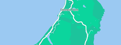 Map showing the location of Dennes Point Boat Ramp in Dennes Point, TAS 7150