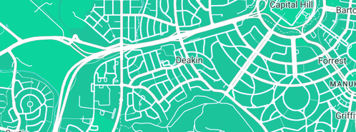 Map showing the location of Frog Tech Pty Ltd in Deakin West, ACT 2600