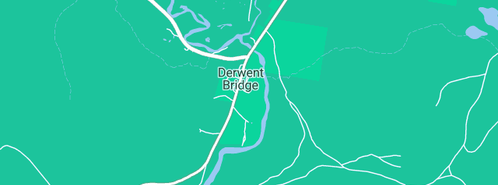 Map showing the location of Derwent Bridge Chalets & Studios in Derwent Bridge, TAS 7140