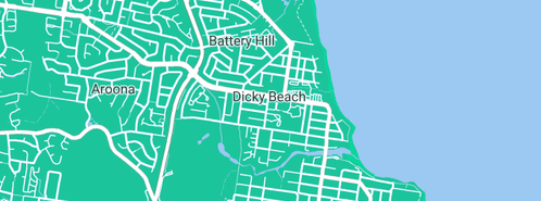 Map showing the location of Sue Smith in Dicky Beach, QLD 4551