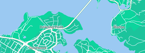 Map showing the location of Dowsing Point Community Centre in Dowsing Point, TAS 7010