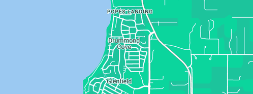 Map showing the location of Handylads Geraldton in Drummond Cove, WA 6532