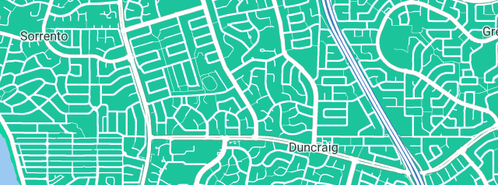 Map showing the location of Advanced Matting in Duncraig, WA 6023
