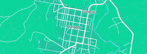 Map showing the location of Bluegums Cabins in Dungog, NSW 2420