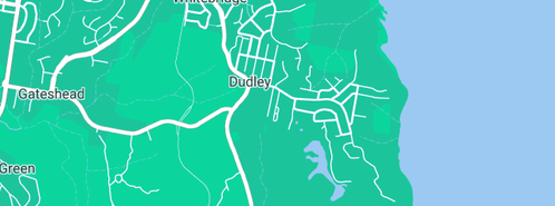 Map showing the location of Jeff Alderton-Plumber in Dudley, NSW 2290