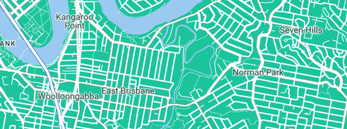 Map showing the location of Brisbane Telebrokers in East Brisbane, QLD 4169
