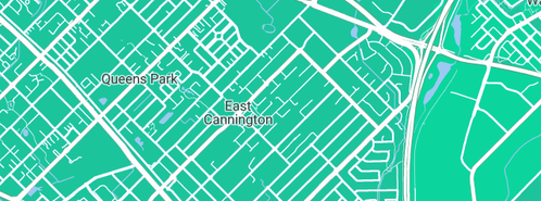 Map showing the location of Black Sea Painting Services in East Cannington, WA 6107