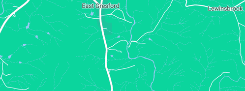 Map showing the location of Linq Buslines in East Gresford, NSW 2311