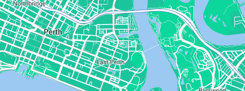 Map showing the location of Nash Pearls in East Perth, WA 6004