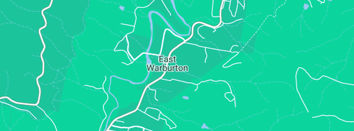 Map showing the location of KJ'S FLOWER COTTAGE in East Warburton, VIC 3799