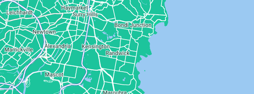 Map showing the location of SuperJet Water Proofing in Eastern Suburbs NSW