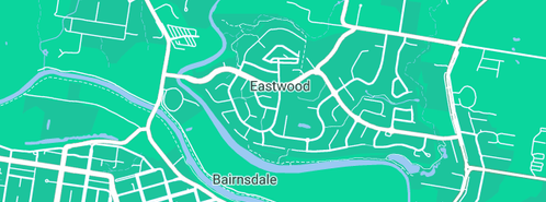 Map showing the location of Beveridge's Logging Co. Pty. Ltd in Eastwood, VIC 3875